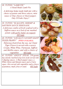 European Main Course at Yupins Pattaya-Jomtien Restaurant Page 4 (updated, April 2026)